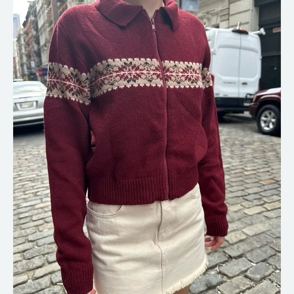 🔥 RARE Brandy Melville Red Patterned Jacket - Picture 3 of 12